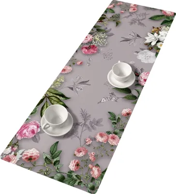 Produktbild von BERTONI Filz Tischläufer, Tischdecke mit Muster Bank Tischdekoration MELANIE GREY 115x40 cm