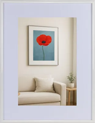 Produktbild von New Lifestyle Kunststoff Bilderrahmen mit Passepartout & Klarglas Collage Wanddeko Poster - Farbe: Weiß | Format: 30x40