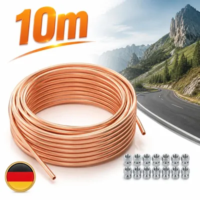 Immagine prodotto di Tubo freno in rame - diametro 4,75 mm - tubo freno - 20 raccordi - auto