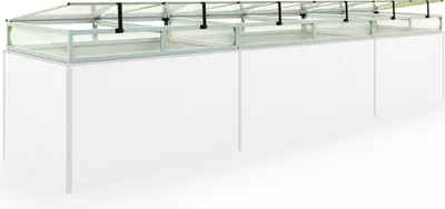 Produktbild von Frühbeetkasten 490x77 cm Frühbeetaufsatz  Aufzucht Treibhaus, Aluminium mit Polycarbonat Doppelstegplatten, UV-beständig, inkl. Öffnungsklappen