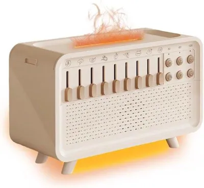 Productafbeelding van Witte Ruis Machine met Nachtlampje, Luchtbevochtiger, Bluetooth-Luidspreker, Timer en 8 Slaapgeluiden voor Baby- en Volwassenenkamer