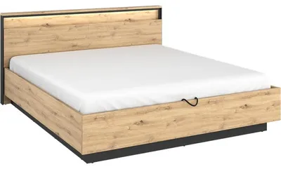 Produktbild von Bett 160x200 QUANT QS02-160 artisan eiche + schwarz