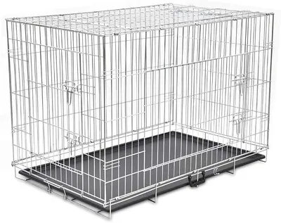 Immagine prodotto di Trasportino pieghevole per cani, gabbia per cani, trasportino per cani, scatola di trasporto per cani, gabbie per cani, trasportino pieghevole per cani, kennel per cani, gabbia per cani, metallo, taglia XXL
