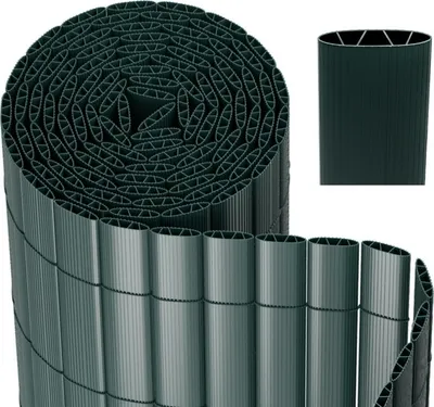 Produktbild von Clanmacy Sichtschutzmatte PVC Sichtschutzzaun Grün Windschutz fur Garten Balkon und Terrasse 90x400cm Stabile W-Form