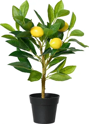 Produktbild von Decoris Künstlicher Zitronenbaum de 43 cm im Topf, Kunstpflanze, Zitrone, Dekoration de Frühling, Dekoration de Sommer, Pflanze de Zitrus, gelb und grün