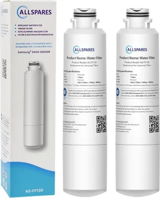Produktbild von AllSpares Wasserfilter (2x) für Kühlschrank geeignet für Samsung DA29-00020B /