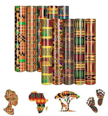 Kwanzaa-Bügelfolie, 10 Bögen 30x25 cm, HTV für Textilien