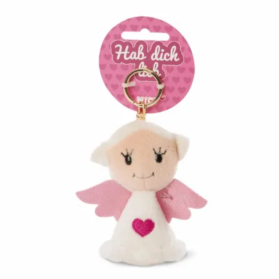 Produktbild von NICI 47060 Schlüsselanhänger Schutzengel „Hab dich lieb“ 9 cm – Glücksbringer Engel – mit Herz – Engel Schlüsselanhänger für Schlüsselband, Schlüsselbund & Schlüsselkette