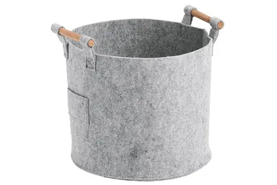 Produktbild von ZELLER Filz-Aufbewahrungsbox rund hellgrau 31x28cm