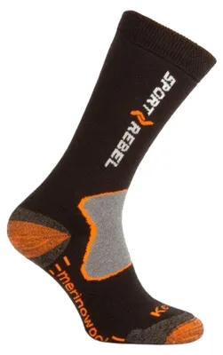 Obrázek produktu pro Sportrebel – dětské ponožky na bruslení, model PP12596 (velikost 30 EU – 32 EU), barva: černá/oranžová/šedá