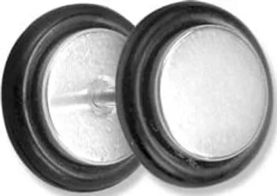 Produktbild von Ohrstecker Ear Fake Plug Stahl 316L Silberfarbe Gummiring HRMU-10mm Ohrpiercing