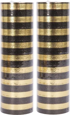 Produktbild von 2 Luftschlangen Schwarz Gold 4 m - Einheitsgröße
