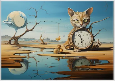 Produktbild von Wallario Wandbild Bewacher der Zeit, Größe: 70,30 x 100,30 cm, Poster mit weißem Kunststoffrahmen