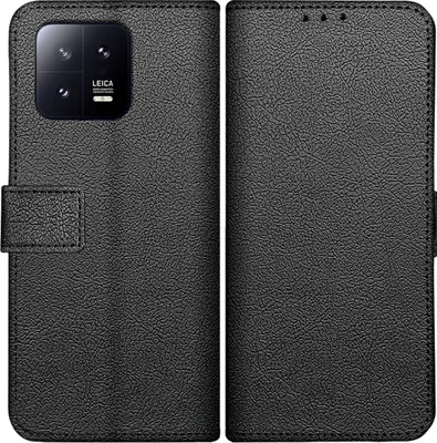 Image de Cazy Coque compatible avec Xiaomi 13 Coque avec Porte-cartes - Bookcase Classic - Noir