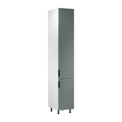 Produktbild von Küche Hochschrank 40 cm Küchenblock Küchenschrank Sorento D40SPWN, Weiß/Grün