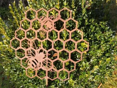 Produktbild von Edelrost Gartenstecker Wabe