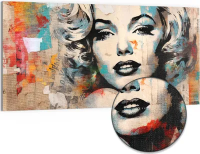 Produktbild von DEQORI Hybrid Leinwand Bild 100x50 cm 'Vintage-Star Fusion' Wandbild Glas flach modern
