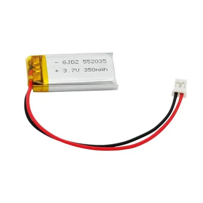 Produktbild von LP-552035 Lithium-Polymer / LiPo Akku, 3,7V, 350mAh mit 2 Pin JST Stecker