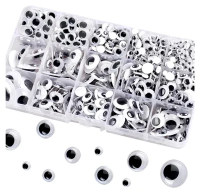 Produktbild von Selbstklebend Wackelaugen, 1280 Stück Wiggle Googly Augen Kunststoff Puppe Augen, Kulleraugen Selbstklebend für DIY Scrapbooking Handwerk