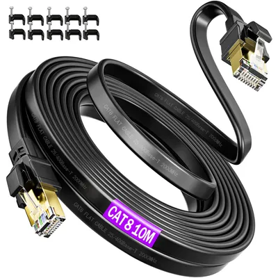 Produktbild von Soibke LAN Kabel 10 Meter Cat 8 Netzwerkkabel 10m Geschirmt Flach Gigabit