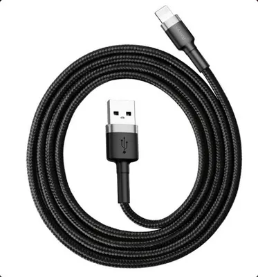 Produktbild von Baseus CALKLF-AG1, 0,5 m, USB A, Lightning, Männlich, Männlich, Grau, Schwarz