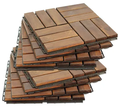 Immagine prodotto di Lyva - Pavimento da Esterno con Clip 30x30 cm 10 Piastrelle per Giardino Patio Terrazza in Legno di Acacia