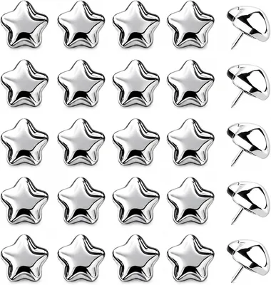 Imagen del producto de Alfileres en forma de estrella, 25 unidades, 1,83 cm, para pizarras de anuncios