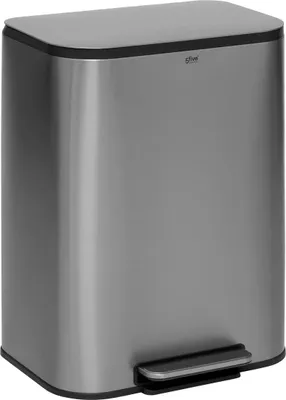 Immagine prodotto di Contenitore per rifiuti/pedaleur Norvik - argento opaco - acciaio inossidabile - 50 litri - 45 x 35 x 61 cm - per la cucina