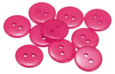 Nähknöpfe 10 Stück, 12,5 mm, rund, Harz, rosa/rot
