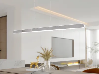 Produktbild von LED Pendelleuchte HELIOS Silber mit TOUCH Dimmer