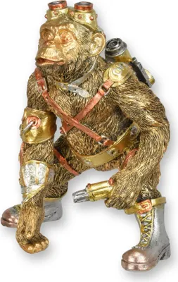 Produktbild von Steampunk Figur Schimpanse Affe aus Kunstharz Replikat Retro Design Dekoration