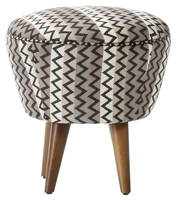 Image de Tabouret Puff Tabouret de pied Tabouret Ottoman Tissu Gris Assise