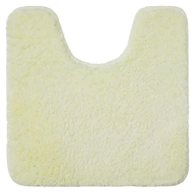 Immagine prodotto di Tappetino da bagno per WC, forma a U, colore crema e bianco, 45x45 cm, in microfibra, antiscivolo, assorbente
