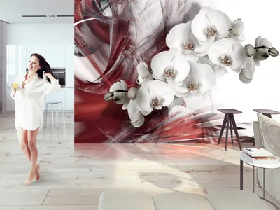 Produktbild von Vlies Fototapete 400x280 cm Tapeten Wandtapete XXL Abstrakt Blumen Orchidee b-A-0218-a-d