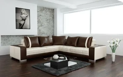 Productafbeelding van Zitmeubel, hoekbank, leren hoekopstelling, bank, fauteuil, set. Model: 2702B