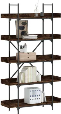 Imagen del producto de Maison Exclusive - Estantería de libros con 5 estantes, roble ahumado, 100x33x180,5 cm, material de madera