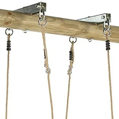 Produktbild von Schaukelhaken für Doppelsitzschaukel Sicherheitshaken mit 2 Karabiner für Kantholz Rundholz 4 Stück