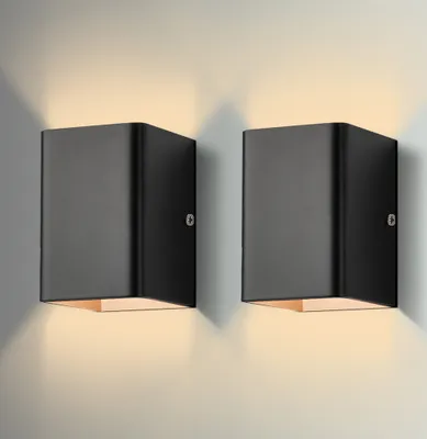 Produktbild von 2x moderní led nástěnné světlo černé interiérové nástěnné svítidlo nástěnné osvětlení pro obývací pokoj ložnici předsíň, barva světla: teplá bílá