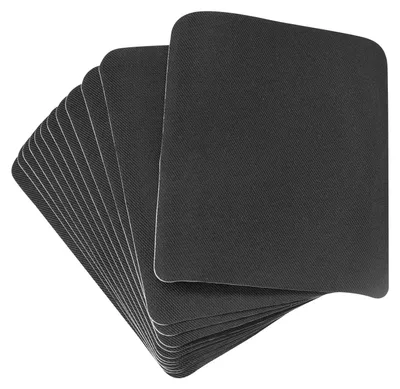 20 Stoff-Bügelpatches schwarz 11,8 x 8,9 cm Reparatur