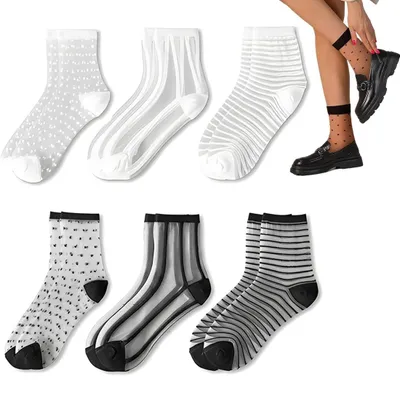 Image de 6 paires de chaussettes transparentes pour l'été, pour femmes