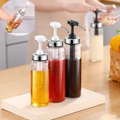 Produktbild von Famanu Ölspender Set 2 x 500ml - Glasflaschen mit Tropfschutz