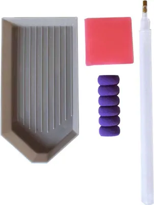 Produktbild von DIAMOND DOTZ® Original Diamond Painting Zubehör Set, 3 teilig mit Antirutsch-Stylus, Schale, Wachs