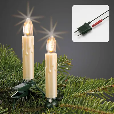 Produktbild von LED Tannenbaum Lichterkette mit Wachstropfen Made-in-Germany, 20 Lichter, innen