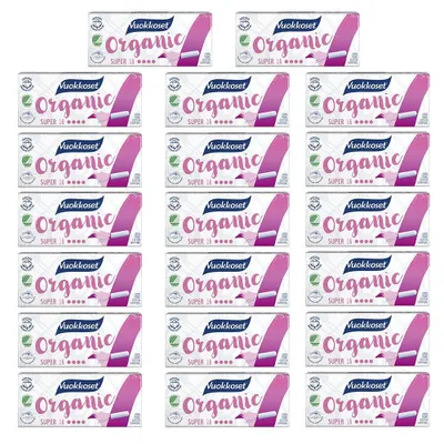 Produktbild von Vuokkoset BIO Tampons SUPER 320 Stk. | Vorteilspack, 100% Baumwolle, Max. Schutz 4/4, Biodegradierbar, Chlorfrei