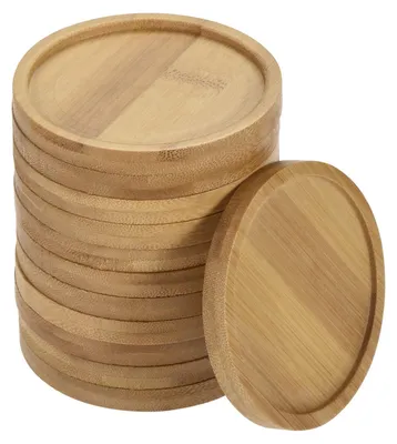 Image de Lot de 12 sous-verres en bambou pour intérieur