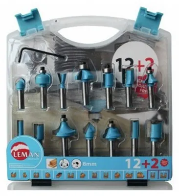 Image de Coffret 12+2 Mèches de défonceuse LEMAN 428.700.14