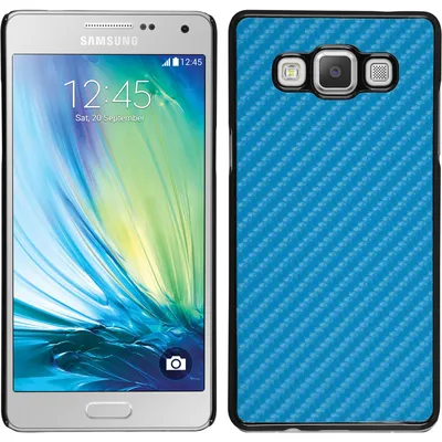 Produktbild von PhoneNatic Case kompatibel mit Samsung Galaxy A7 (A700) - Hülle blau Carbonoptik Hard-case + 2 Schutzfolien