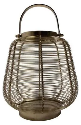 Imagen del producto de Lámpara de Mars & More, con asa, color dorado, altura 20 cm, diámetro 23 cm