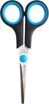 Productafbeelding van Ergonomische Linkshandige Schaar - 14 cm Softgrip, RVS, Symbolisch Design