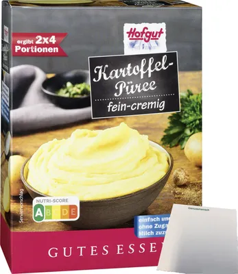 Produktbild von Hofgut Kartoffelpüree mit Milch 2x4P (270g Packung) + usy Block
